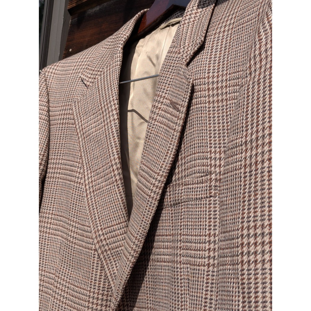 Vtg 70s Pierre Cardin Couture Tweed Sport Coat Jacket Blazer 40R Wool Academia